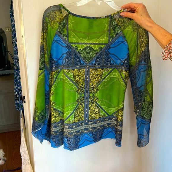 Chicos green and blue blouse size 1 - Picture 4 of 4